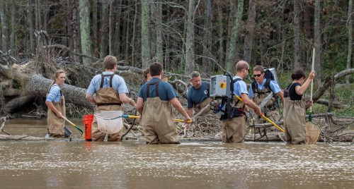 Initially the group was all together, but it eventually split up into subgroups.