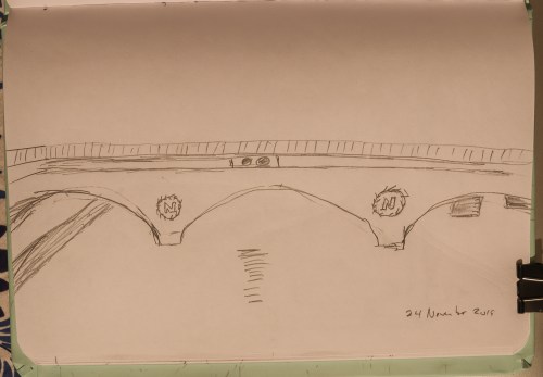 Pont St Michel Bridge sketch